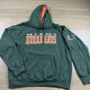 The University of Miami Hoodie XL Sweatshirt Green Hurricanes Stadium Athletics